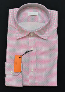 Popeline Shirt, pink/gray pattern design